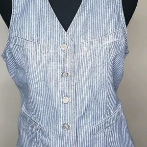 Ralph Lauren Denim & White Pintriped Vest